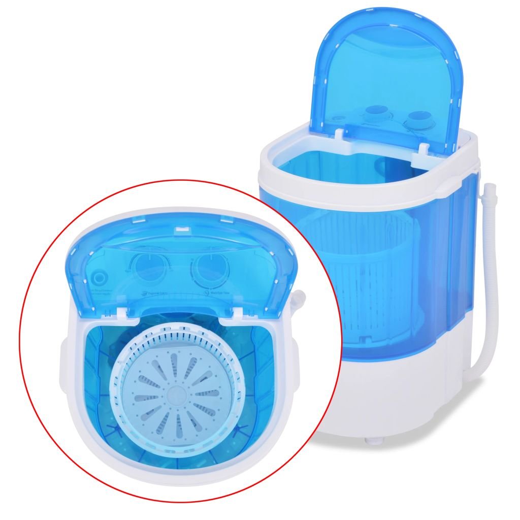 Festnight Mini Waschmaschine Campingwaschmaschine mit Schleuder und 1 Kammer 2,6 kg