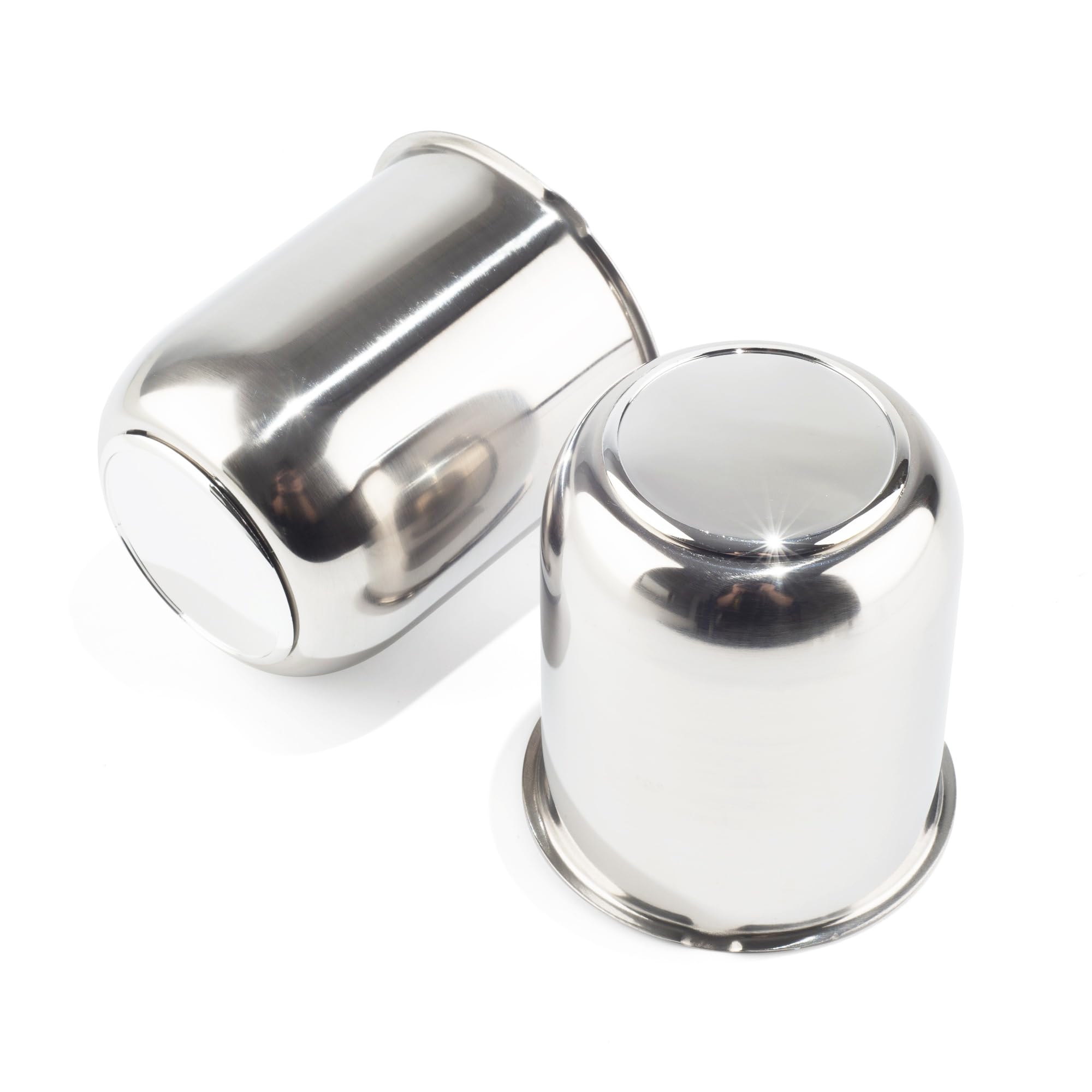 Rheedal 2Pcs 3.74inch Stainless Trailer Wheel Center Caps Push Through 3.74" Bore 4