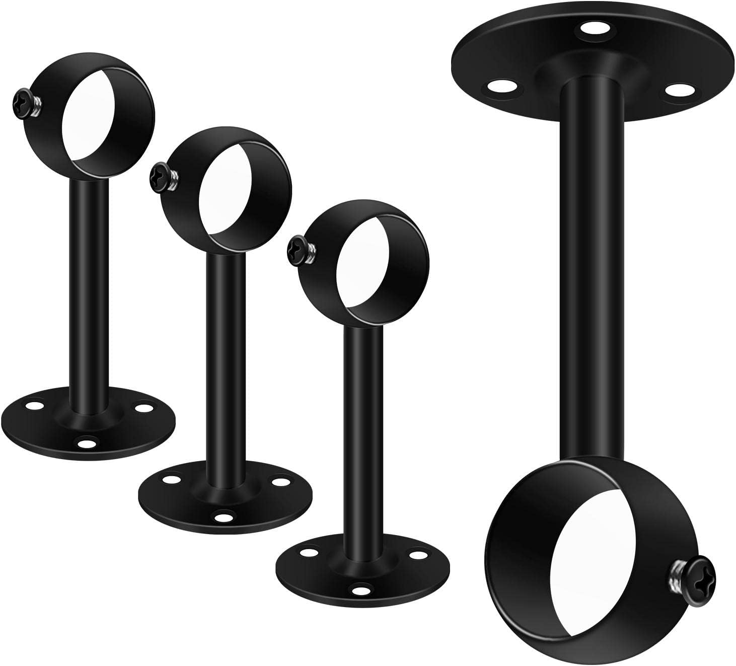 Lot De 4 Supports De Tringle à Rideaux Blancs Robustes Avec Vis Crochets De Support Pour Tringles A Rideaux Murales De 2 6a 2 8 Cm 96565992