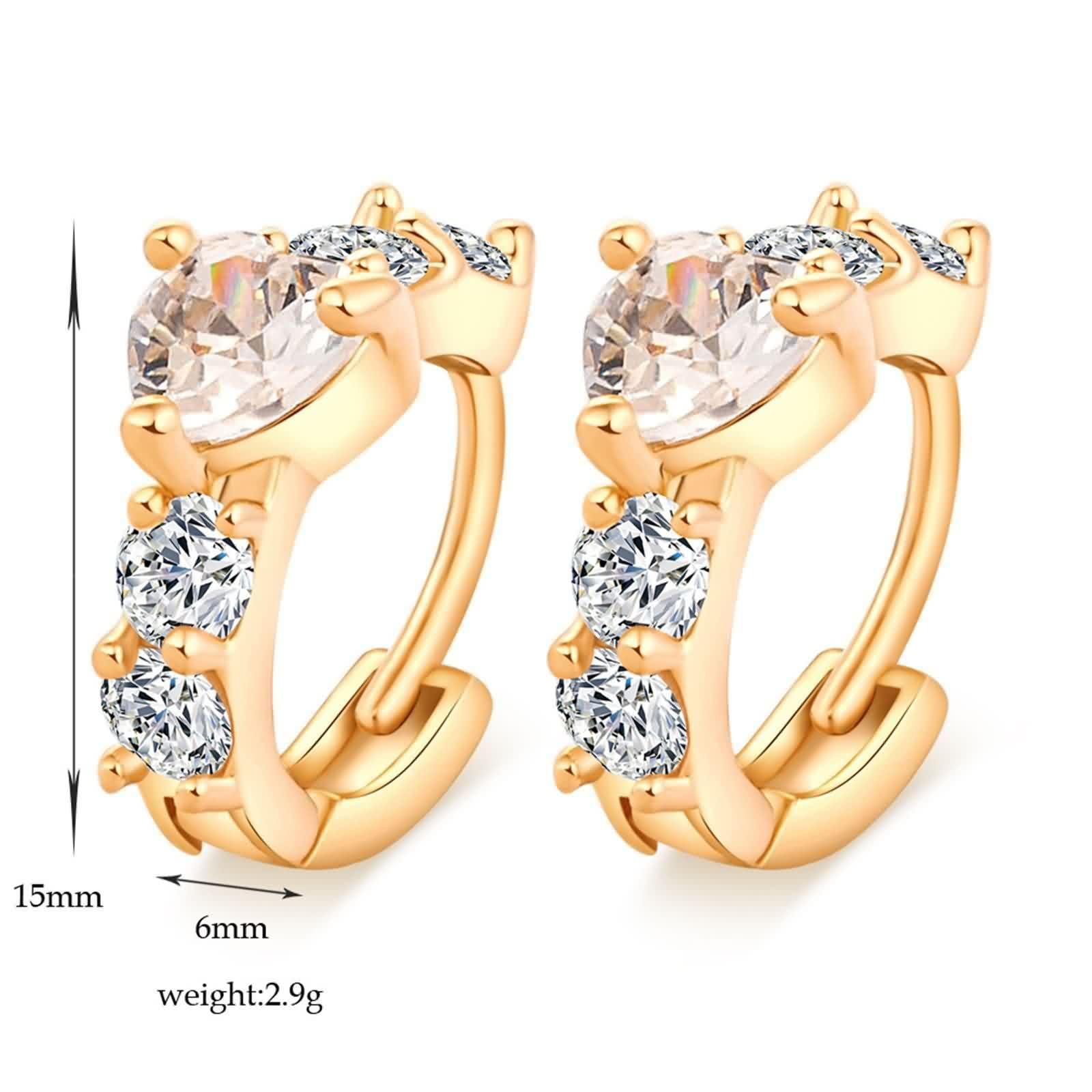 Pendientes de oro amarillo de 9 quilates 375 para mujer, pendientes de aro de Moissanit Hoop con corazón tallado en corazón, oro de 9 quilates, pequeños con moissanite