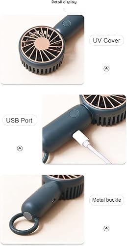 Miniatura 5 de El más nuevo personal de mano portátil escritorio mesa USB recargable deportes Pocket Mini ventilador (rosa)