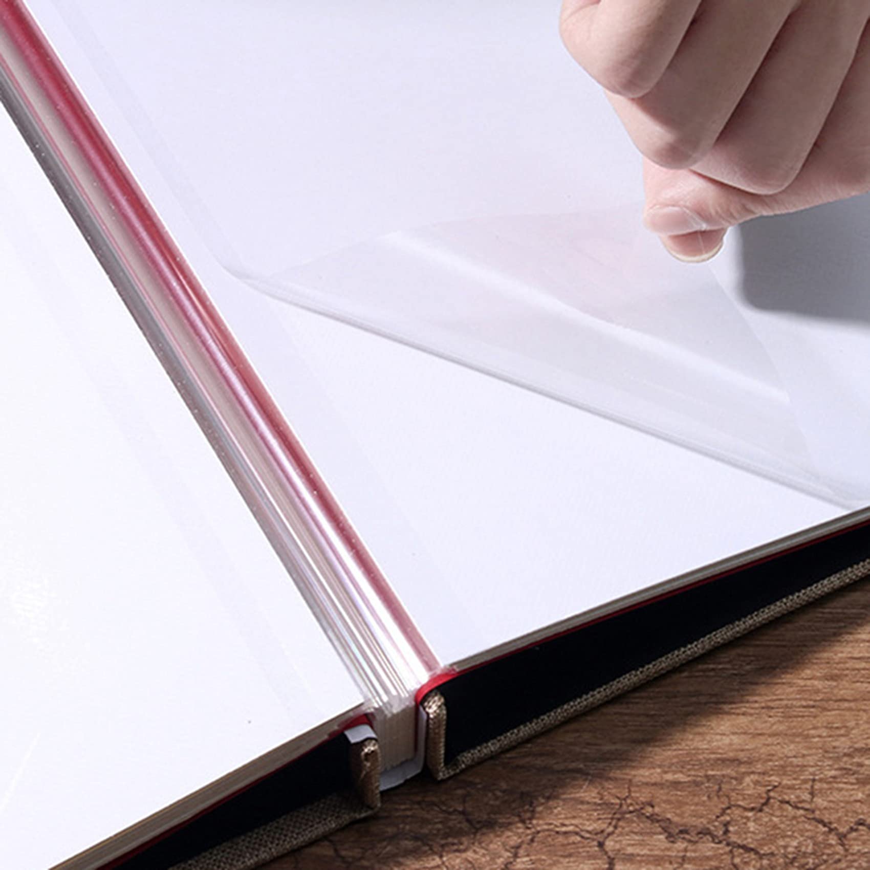 5X Foto Album Sammel Album Leinen Kunst DIY Speicher Buch Dicke Seiten mit Schutz Folie Speichern Bilder Dauerhaft