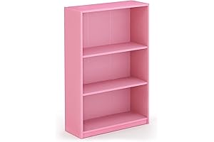 FURINNO JAYA Simple Home 3-Tier Adjustable Shelf Bookcase, Designed Specifically for Girls