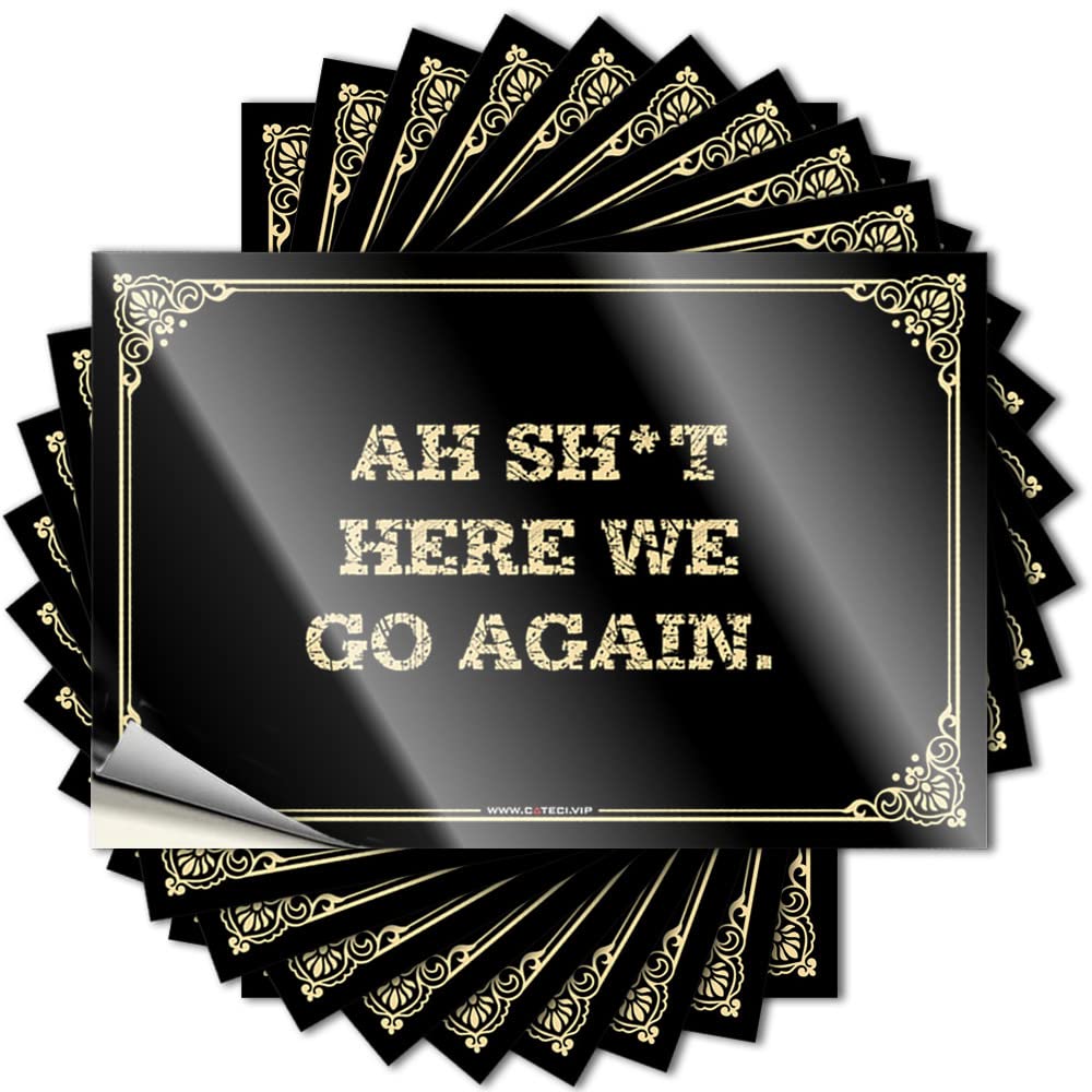 Sticker Core Easy Apply | Ah Sh*t Here We Go Again. Badass Cover Peel and Stick(6X9CM)