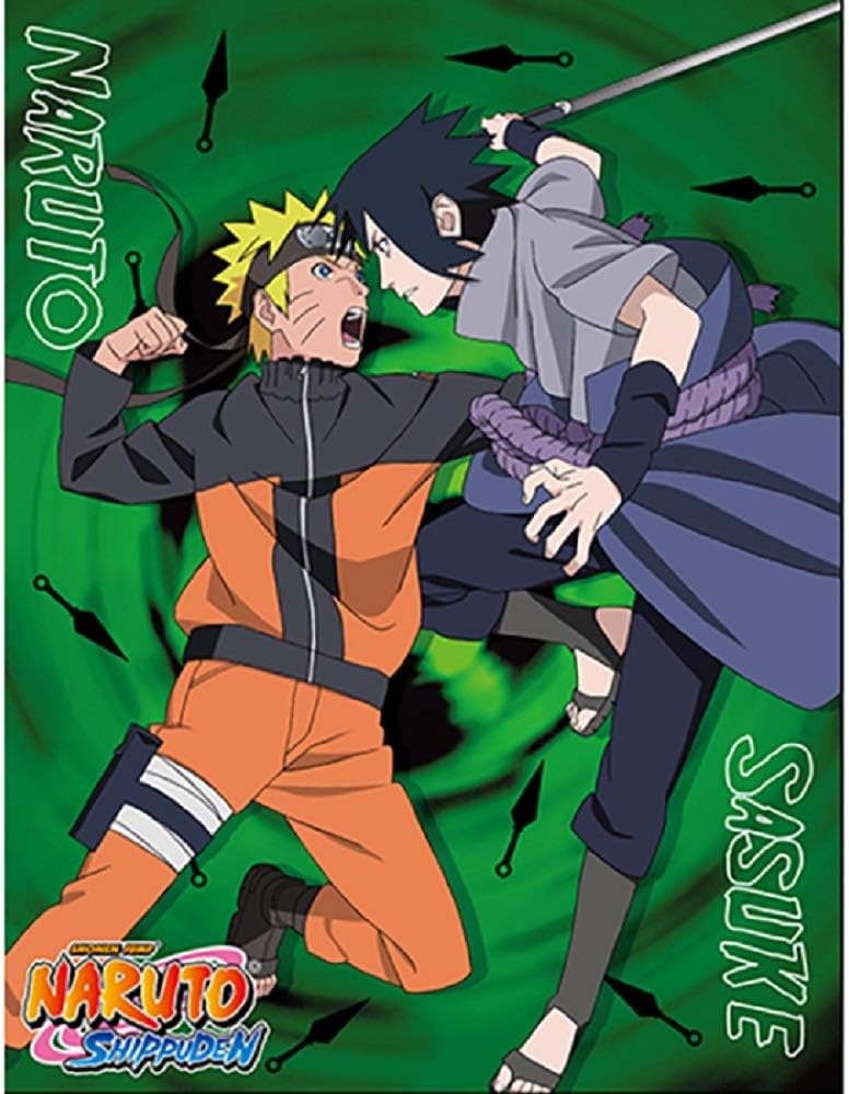 Great Eastern Entertainment Naruto Shippuden- Sasuke & Naruto Sublimation Throw Blanket 46Wx60L