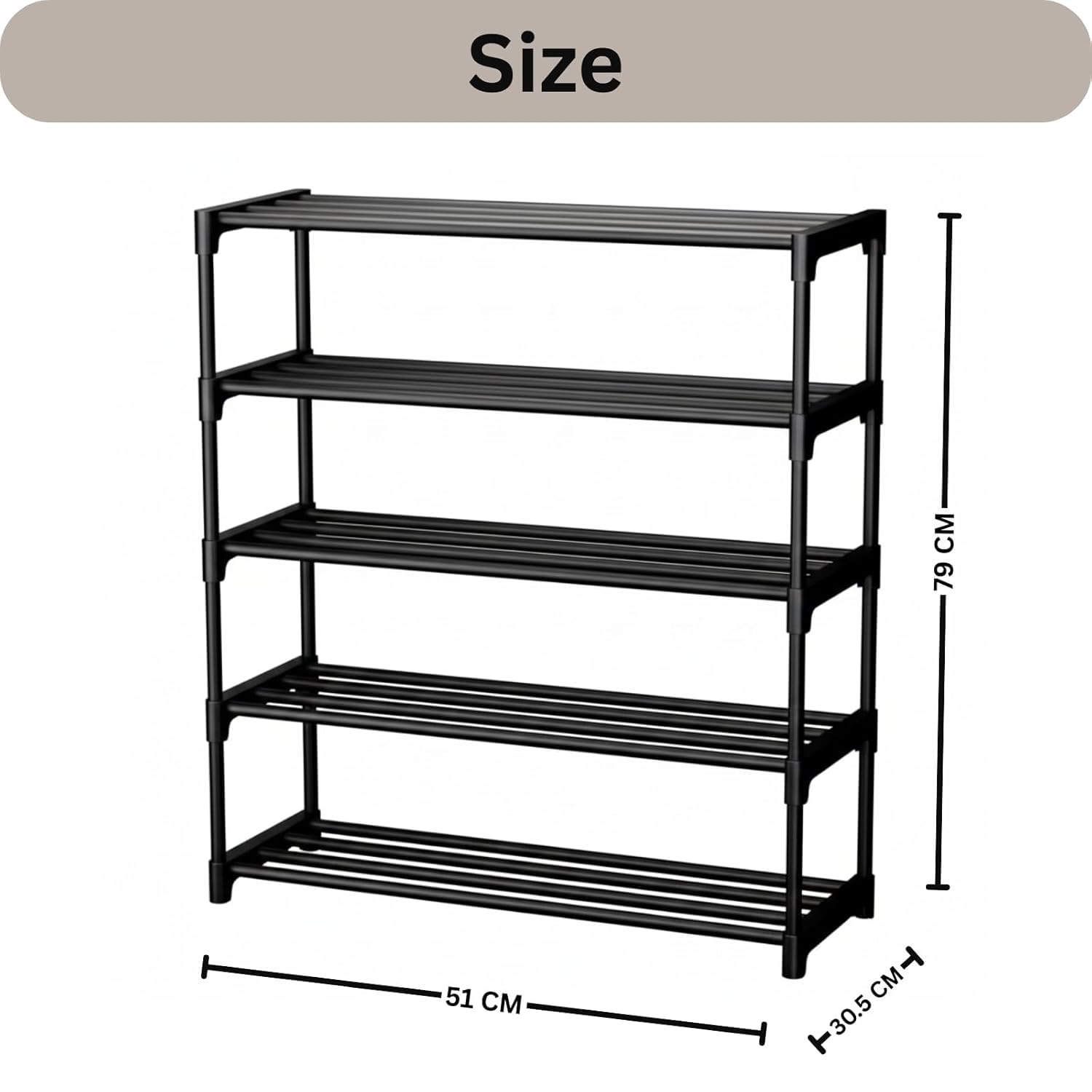Foldable Plastic Shoe Rack for Home | Multi Layer Shoe Organizer Stand | Space Saving Footwear Storage Rack for Bedroom, Entryway & Living Room | 3/4/5/6 Tier