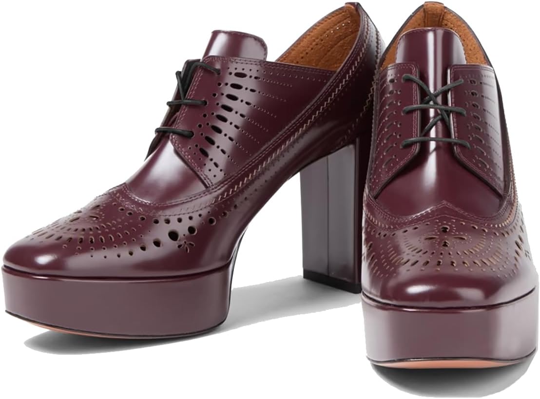 Women Chunky High Heel Platform Loafers Closed Square Toe Heels Suede 4" Block Heel Penny Loafers Pumps Platform Slip On Dress Heels 4-11 M US