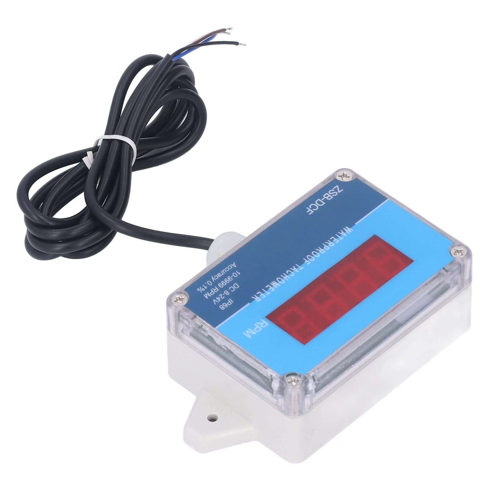 Respicefinem Digital Tachometer Digital Display 15.0×10.0×4.0 Motor Tachometer Meter Sensor Ip68 Digital Display 8V 24V 10-9999Rpm RPM Sensor