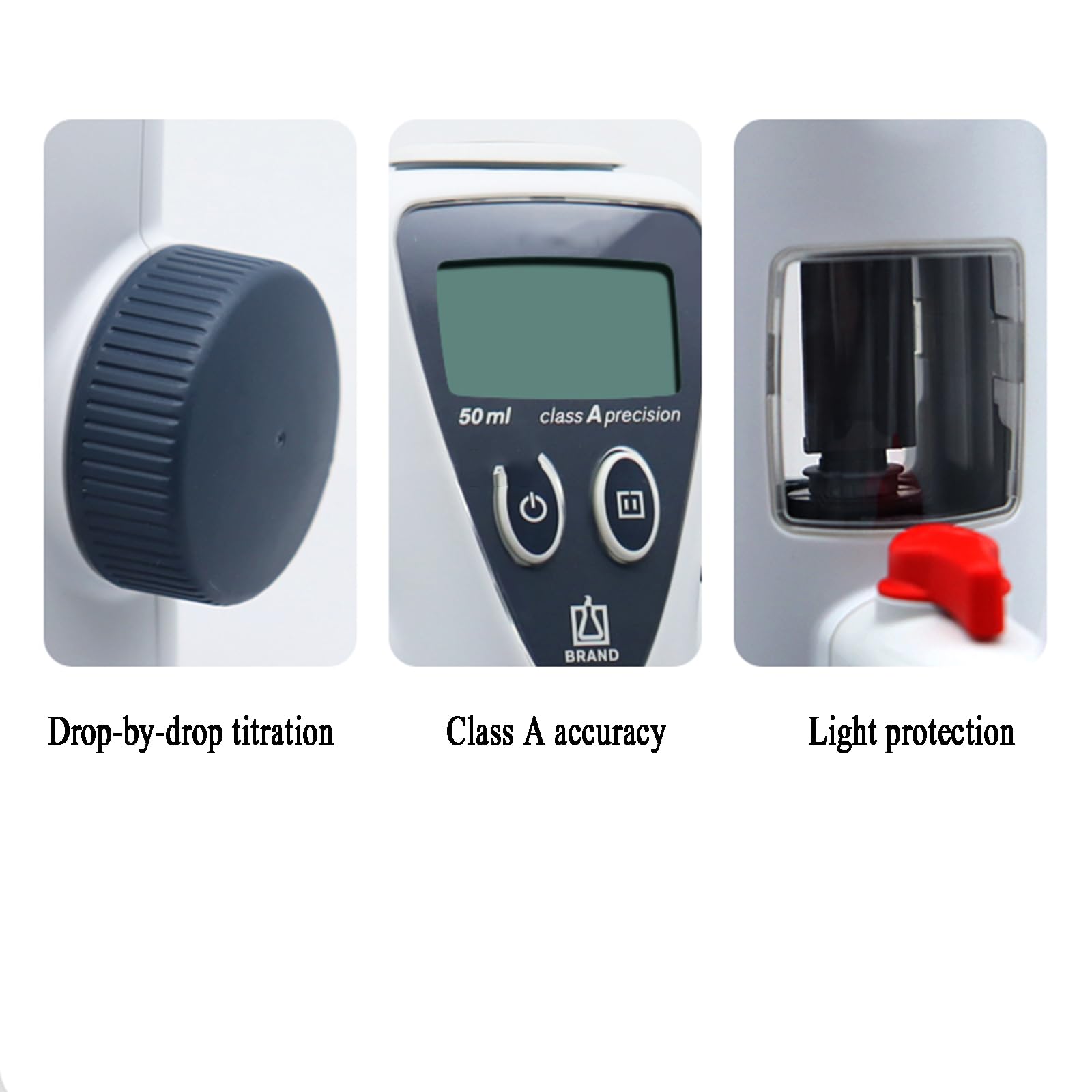 Dispensador cuantitativo ajustable para uso en laboratorio con alta precisión y ajuste decimal