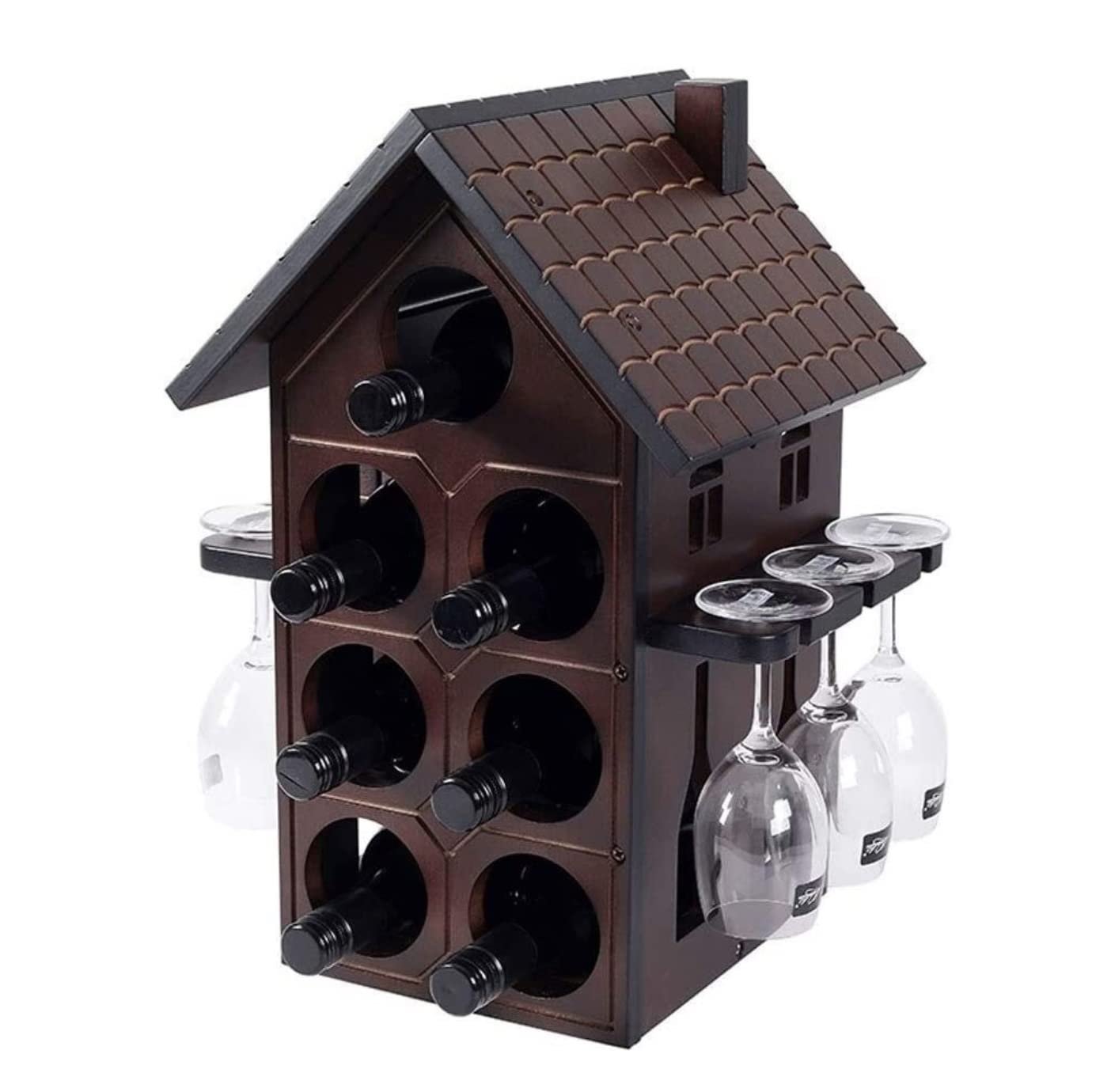 木製ワインラック　カウンター　食器棚 Amazon｜ワインラック カウンタートップワインラック4段木製ワイン