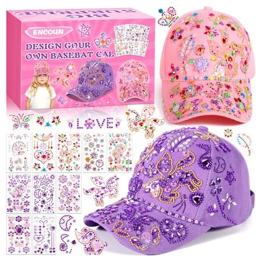 ENCOUN Regalos para Niñas, DIY Gorra de Béisbol con Pegatinas, Kit Manualidades para Niñas, Regalos Cumpleaños para Niñas, Juguetes Regalos para Niñas 4 5 6 7 8 9 10 11 12 Años Navidad
