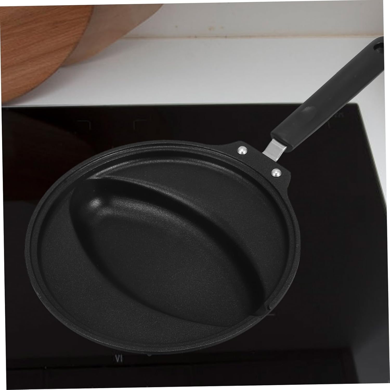 Zerodeko 1Pc Non Stick Egg Frying Pan Omelette Maker for Household Use Cooking Skillet for Easy Omelet Rice Preparation Black Color Convenient Clean Up