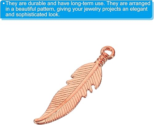 Miniatura 5 de PATIKIL Dije de plumas, 100 piezas de mini dijes de plumas de metal a granel, diseño vintage, atrapasueños para hacer joyas, pulseras, aretes,