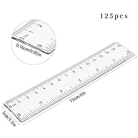 Vista 2 de 125 reglas de plástico transparente de 6 pulgadas a granel para aula, escuela, oficina