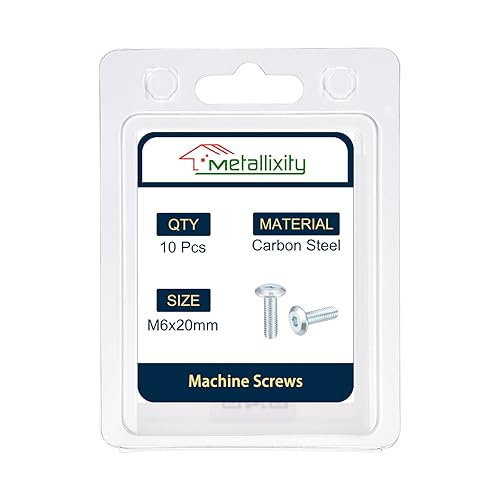 Miniatura 6 de METALLIXITY Tornillos de cabeza hexagonal (M6x20mm), 10 unidades, tornillos de acero al carbono, para maquinaria, muebles, bricolaje