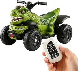 Quadriciclo Elétrico Raptor Dino 6V Com Pedal e Controle Remoto Kidino Carrinho Infantil Seguro e Divertido Para Crianças