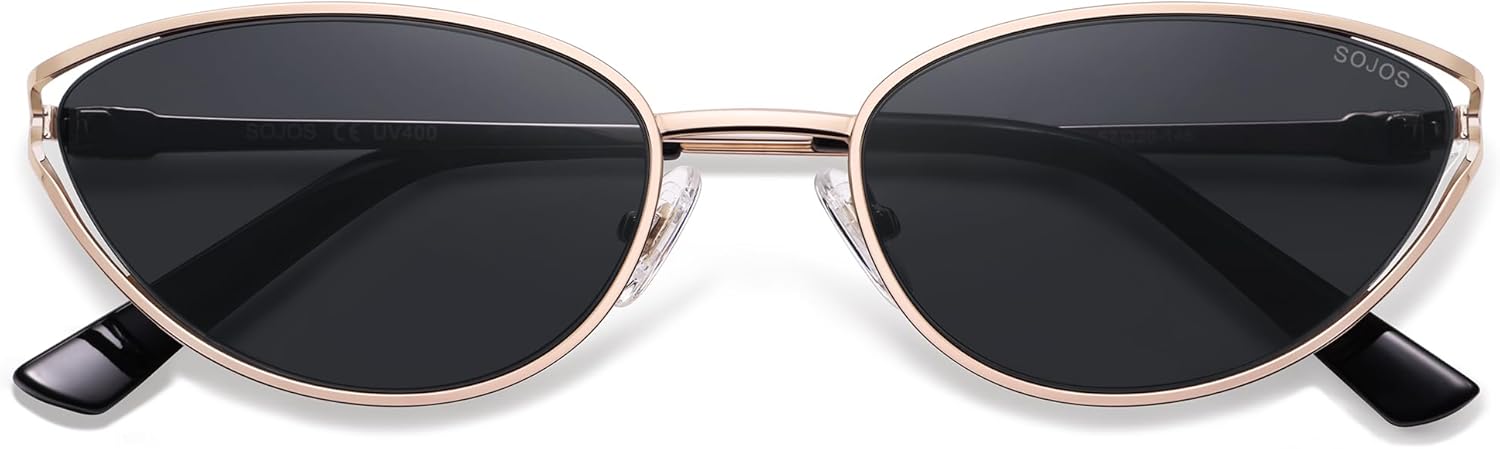 SOJOS Trendy Oval Polarized Sunglasses for Women,Retro 90s Cat Eye Shades SJ1254 - Image 4