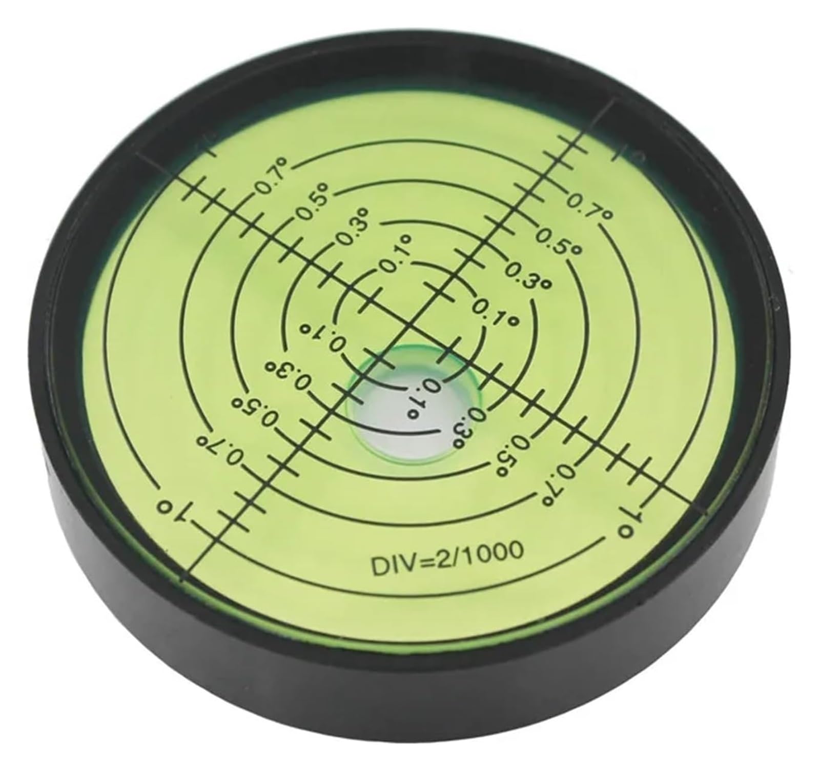 Nivel de burbuja, Burbuja circular de nivel burbuja metal alta precisión, 60 mm x 12, color verde