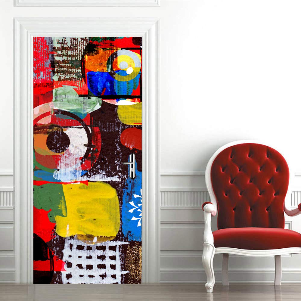 Papier peint 3d pour porte abstrait pour salon et chambre moderne