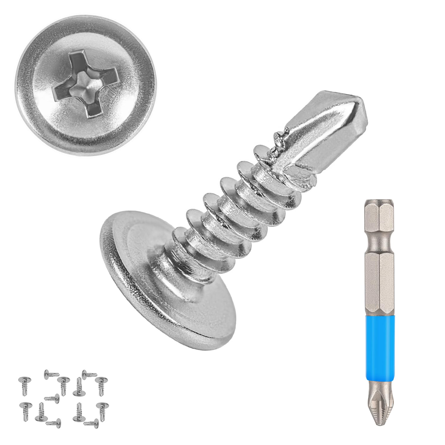 QSJ Stainless Steel Sheet Metal Screws - 120 Pack -10 QSJ Stainless Steel Sheet Metal Screws - 120 Pack -10