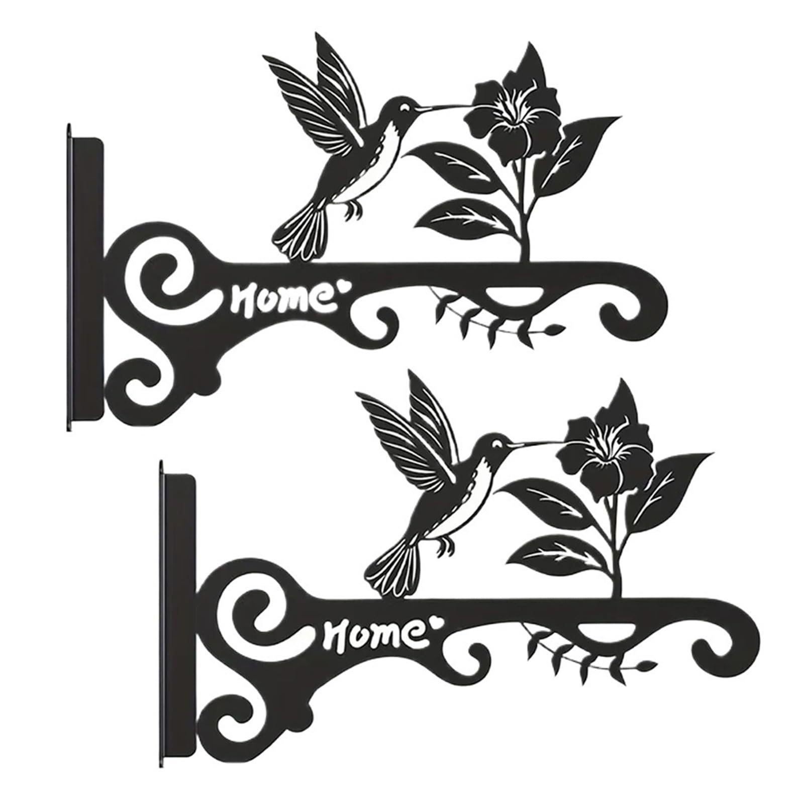HUWOYG 2 Pcs Aesthetic Wall Plant Hanger with Beautiful Bird Pattern Hooks Hanging Brackets for Plants Feeders Wind Chimes for Plants