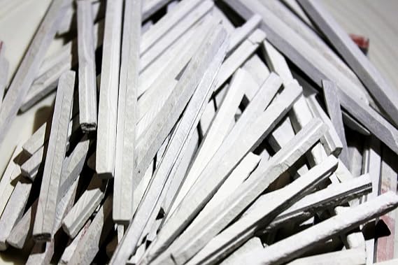 250 Grms Slate Chalk Bars - Edible White & Earthy Colored Thin Pencils