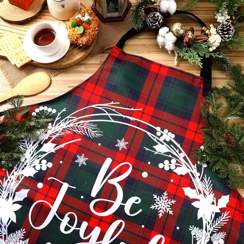 Bencailor Conjunto de 4 aventais de Natal à prova d'água ajustáveis divertidos avental de cozinha b