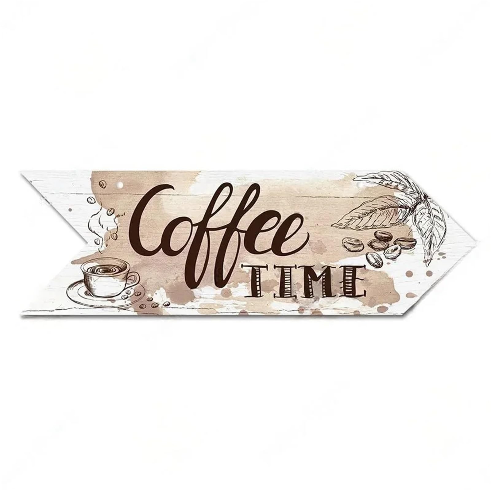 Vintage Arrow Sign Wood Wall Plaque Idea Panel For Cafe Decoration Irregular Hanging Coffee Wooden(Color10,39.8x13cm)
