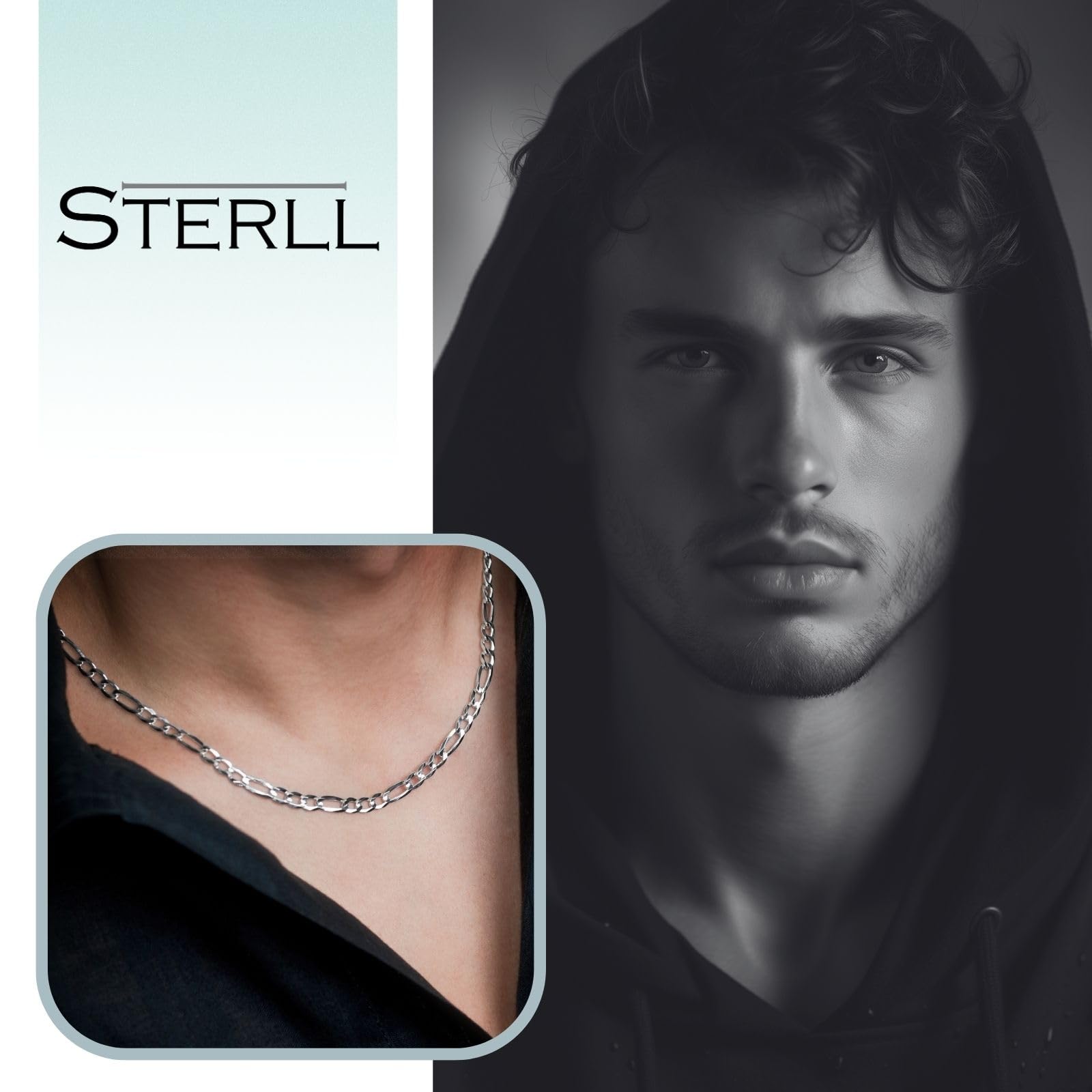 Herren Halskette Echt Silber Öko-Verpackung Geschenk für Männer