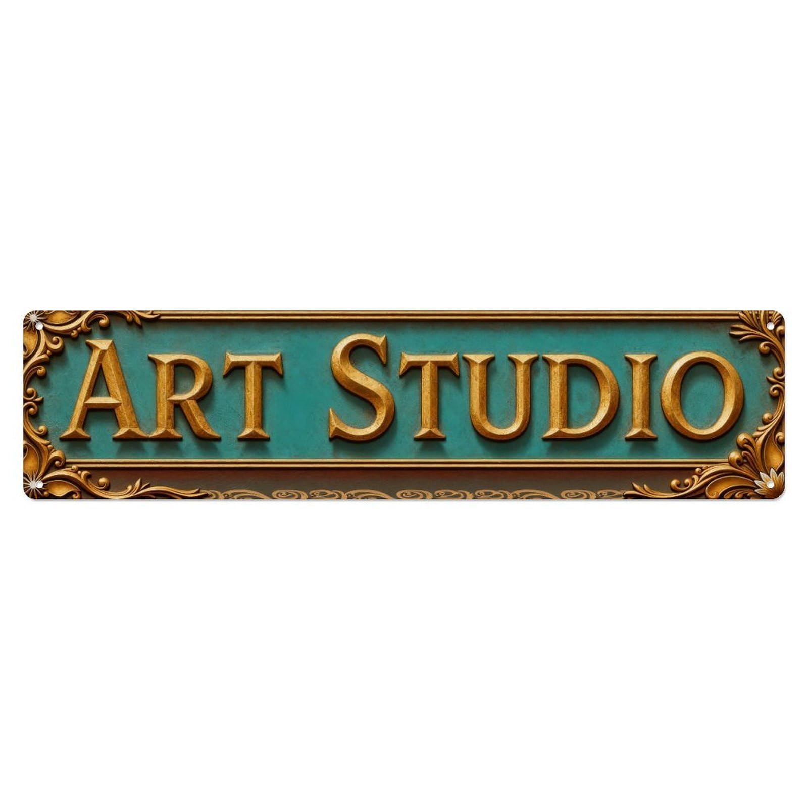 Art Studio Sign Ornate Metal Tin Sign Plaque