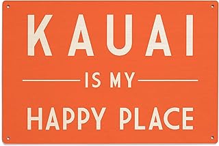 Lantern Press 6x9 Inch Wood Sign, Ready to Hang Wall Decor, Kauai is My Happy Place, Simply Said