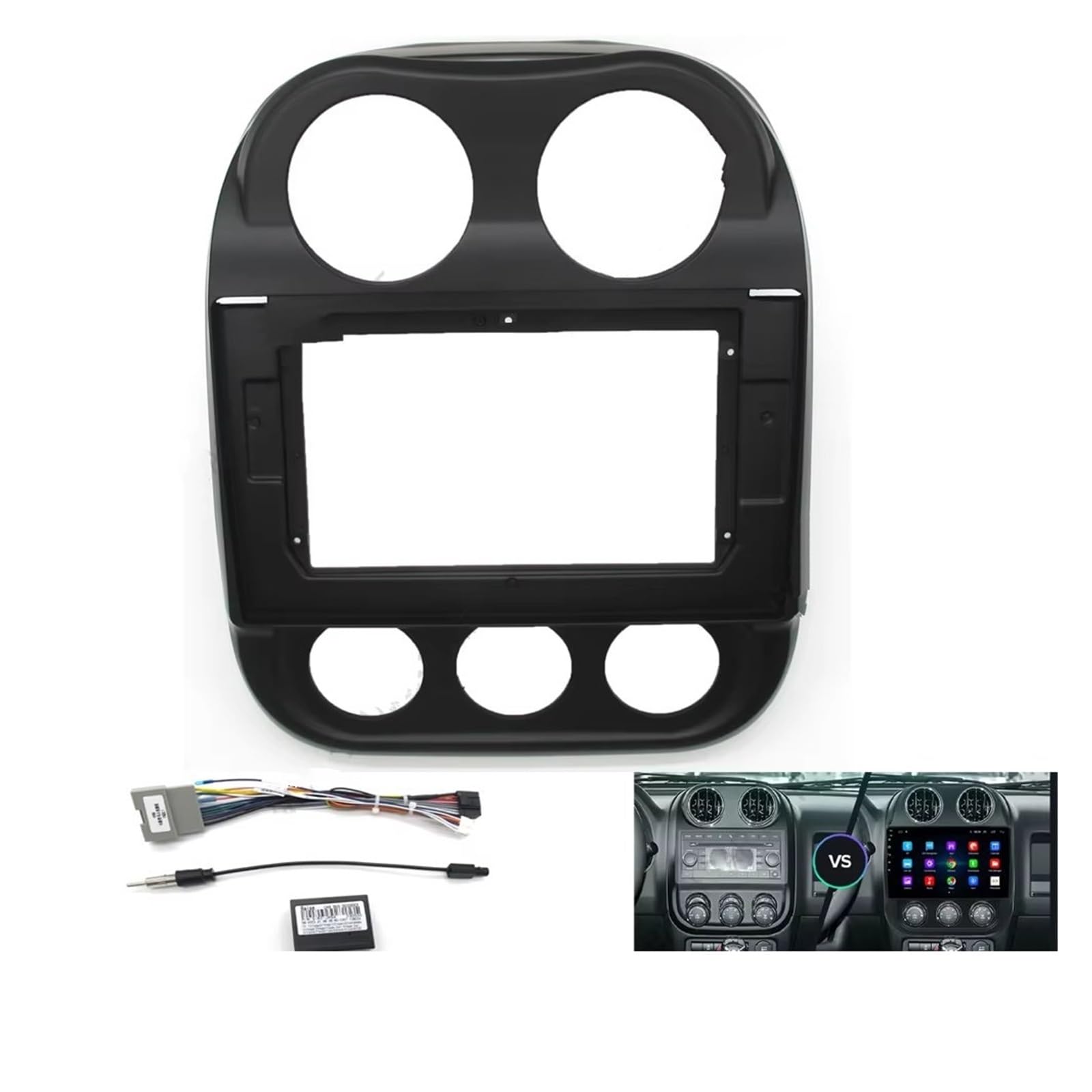 Marco plástico Radio 10,1 Pulgadas para Jeep para Compass para Patriot 2010-2016 Radio Fascias Estéreo Tablero Marco 2 DIN GPS MP5 Android Panel Embellecedor