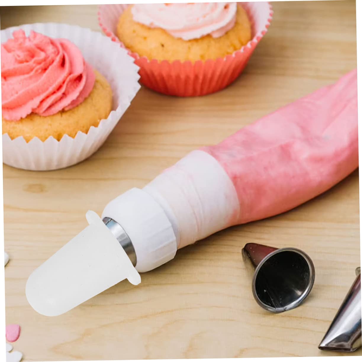 De Puntas para Decorar Pasteles Silicona Flexible 3 Tamaños (pequeño, Mediano, Grande) Reutilizables para Manga Pastelera Protección y Decoración En Repostería Juego 6 Piezas