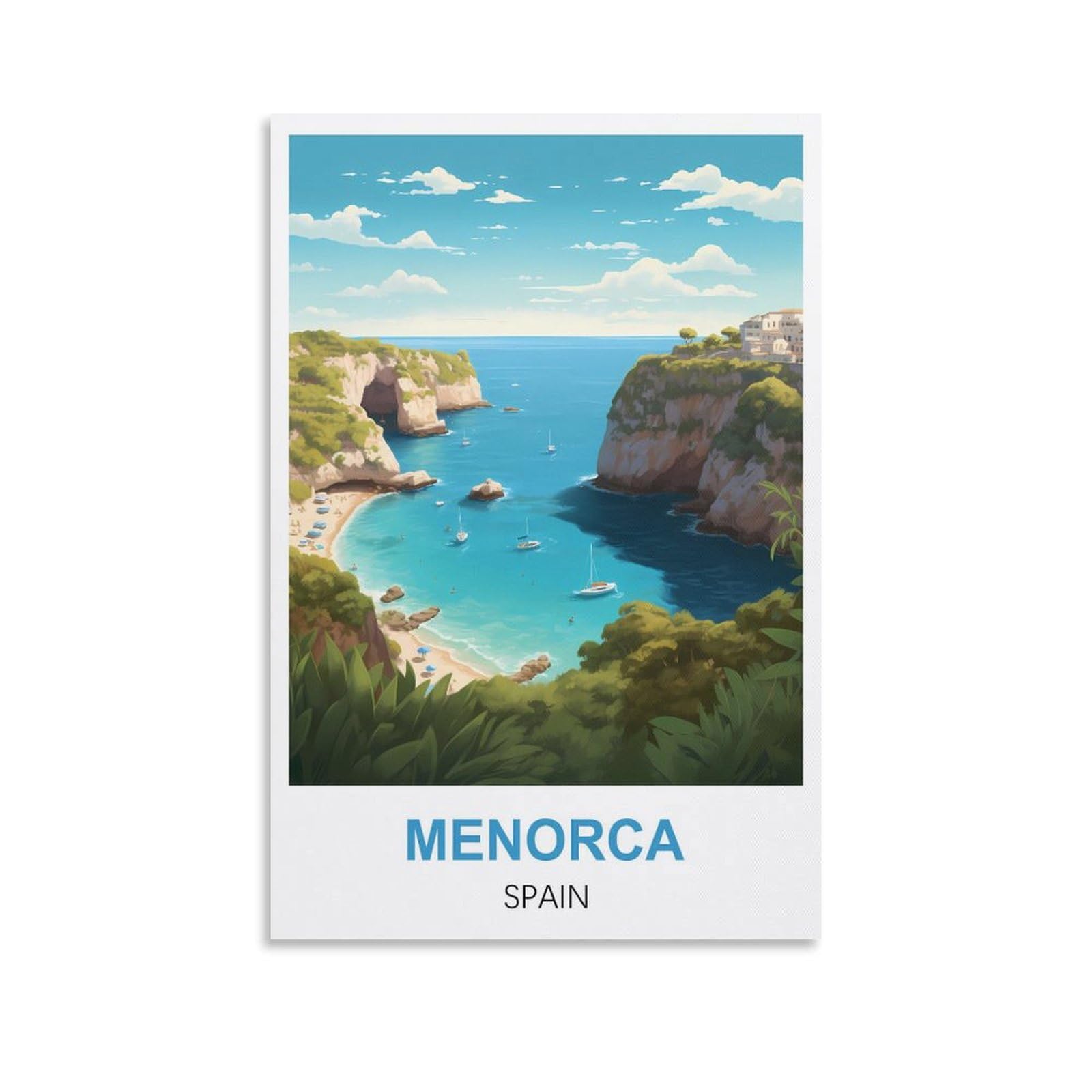 EZMLFA 5D Diamond Art Kits Adults,Menorca Spain,Gem Art,Crystal Kits Round Drill for Home Wall Decor Gifts,Women,Men 30x40cm