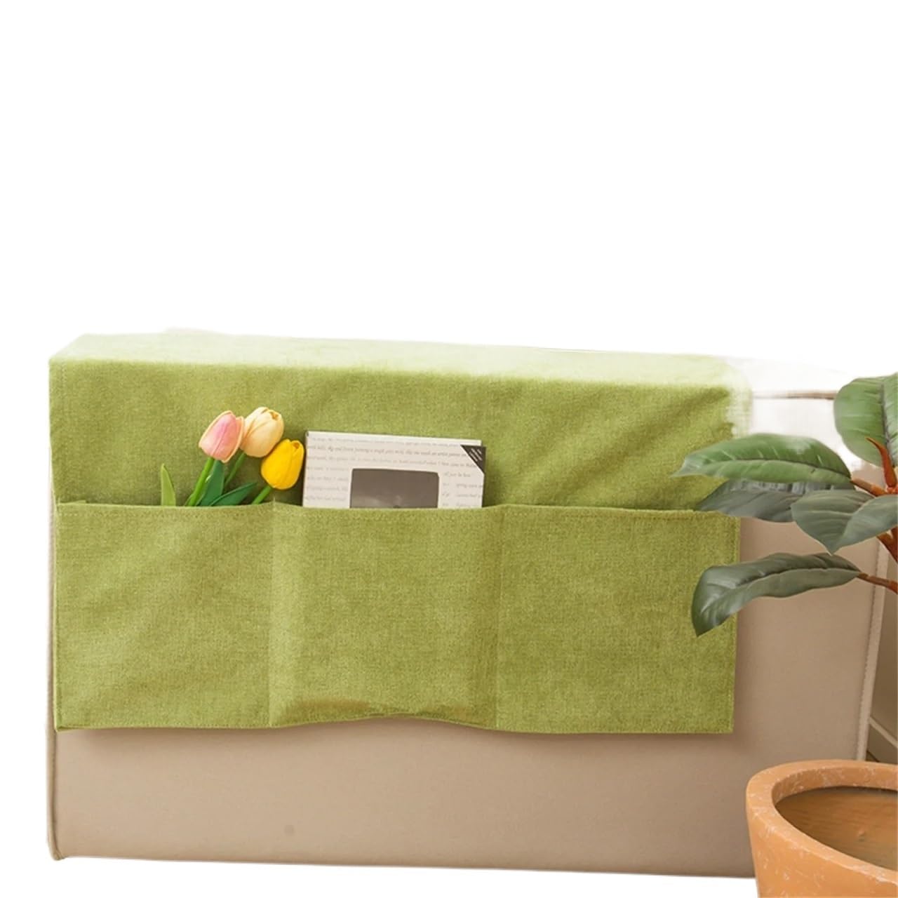 Yangshe Sofa Armrest Organizer Pouch 2-Pack with Side Pockets for Remote Control Storage