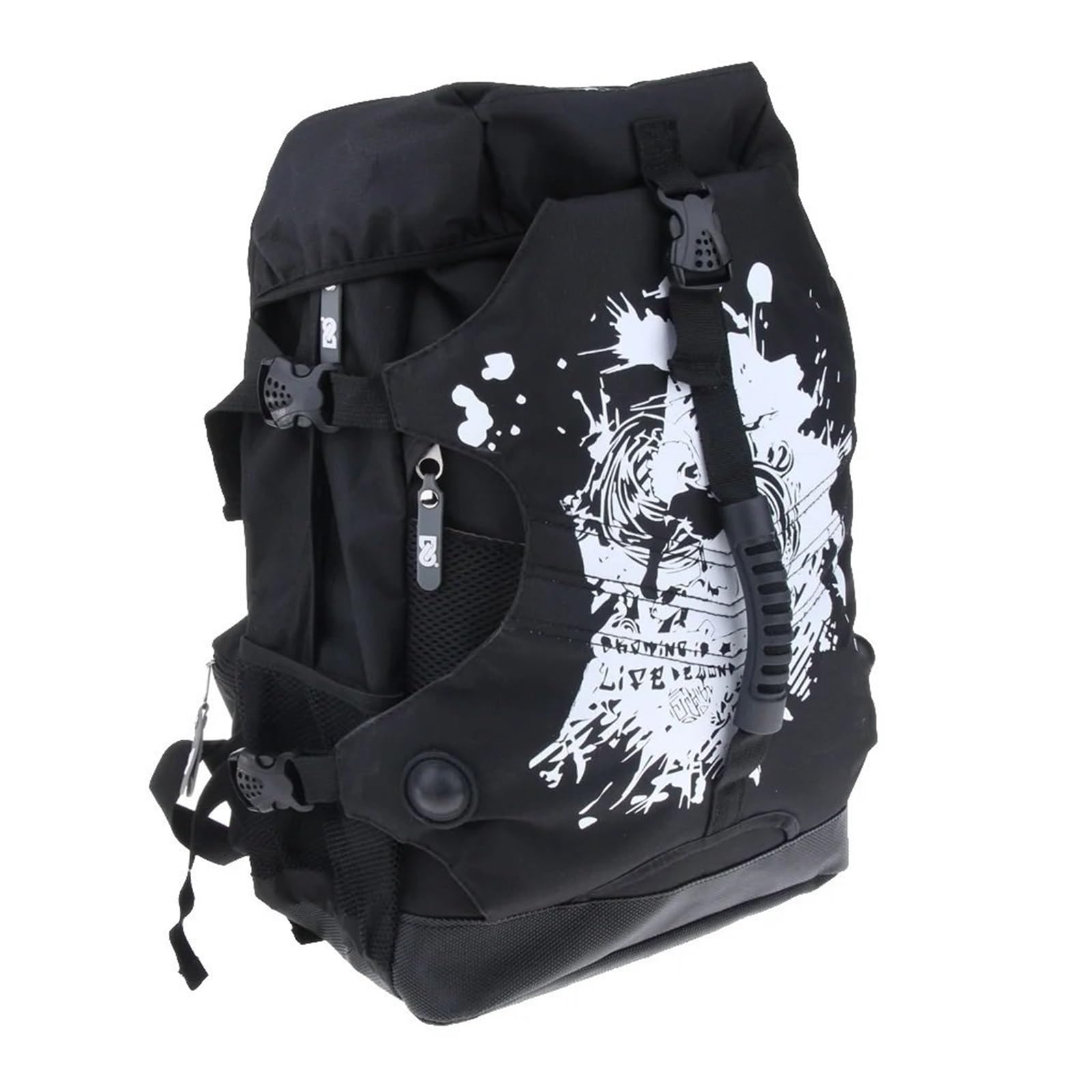Sac à Dos pour Rollers, Sac à Dos for Chaussures de Ski, Sac for Patins roulettes, Transport for Patinage en Ligne(Black White)