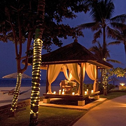 image for 8 Modes IMAGE Solar String Rope Lights 78.7Foot 20Meters Waterproof 20
