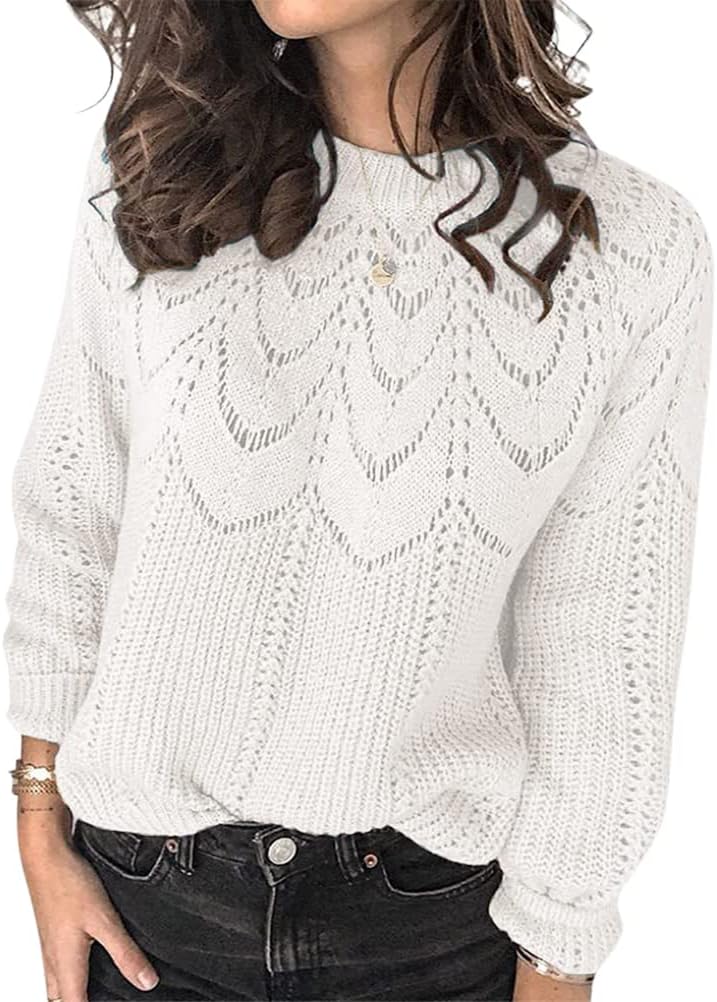 Pull Tricoté Tendance Pour Femme, Pull Ample Et Décontracté, Col Rond, Manches Longues, épais Et Chaud, Tricot Pour Femme, Automne Hiver, Couleur Unie, Assorti à Tous Les Pulls – Acheter Les Meilleurs