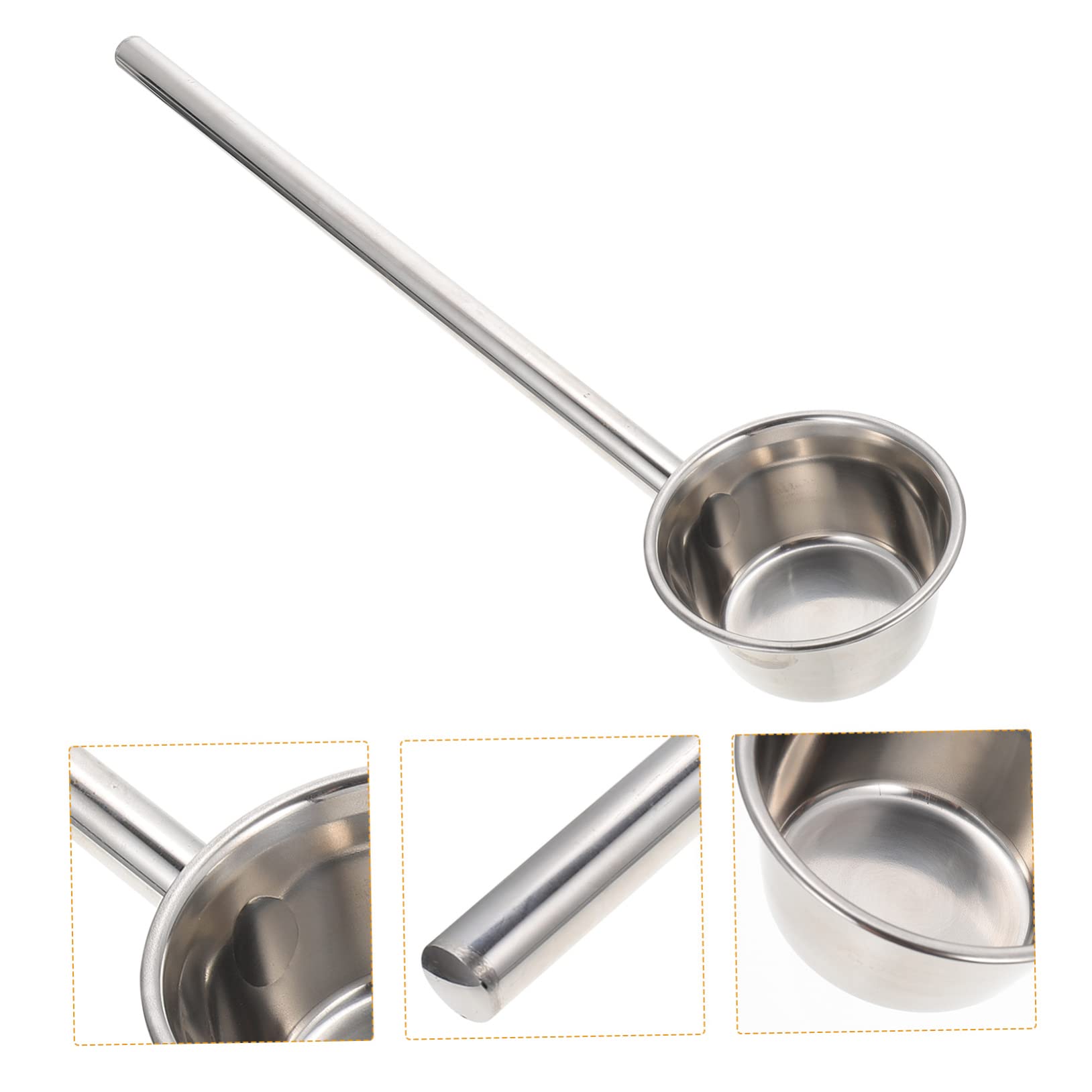FUNOMOCYA Hotel Canteen Stainless Steel Ladle with Long Handle Silver Serving Spoon for Soup Water and Sauces Kitchen Tool for Cooking and Serving