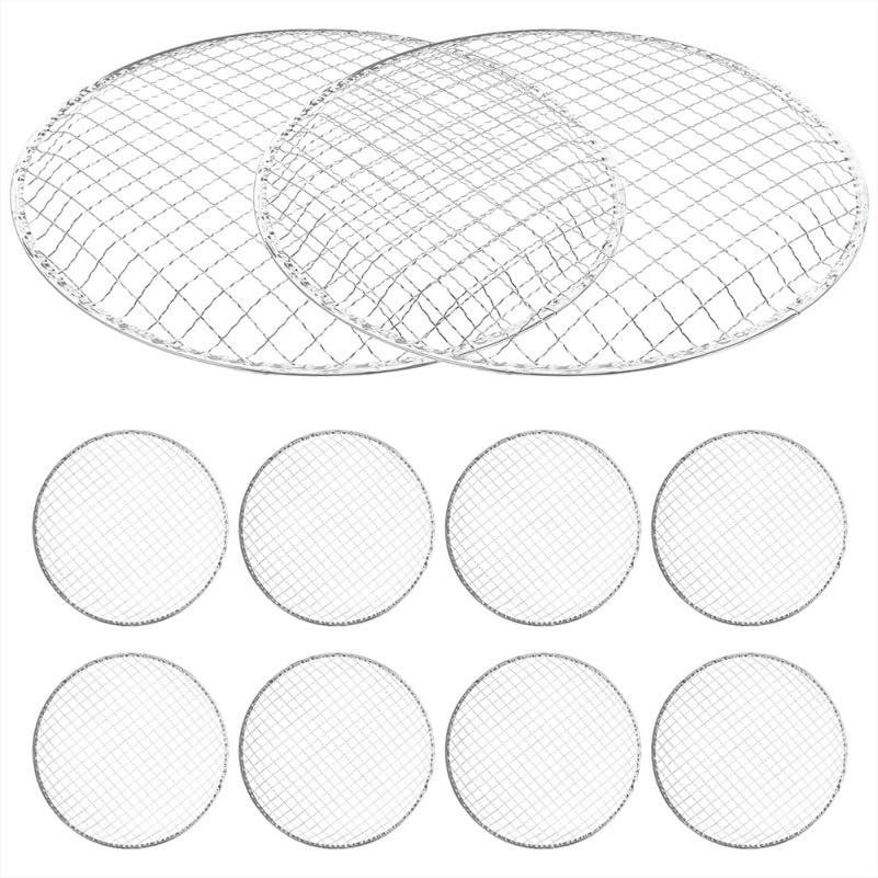 Grille de barbecue jetable pour camping : lot de 10 filets de cuisson ronds pour pique-nique