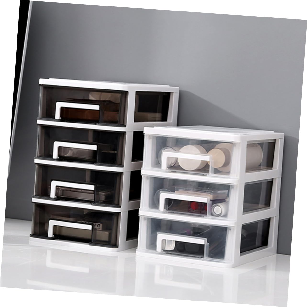 Operitacx Boîtes De Rangement En Plastique Avec Tiroirs Support Pour Articles Divers Armoire De Rangement Blanche Bureau Salle Détude Salon