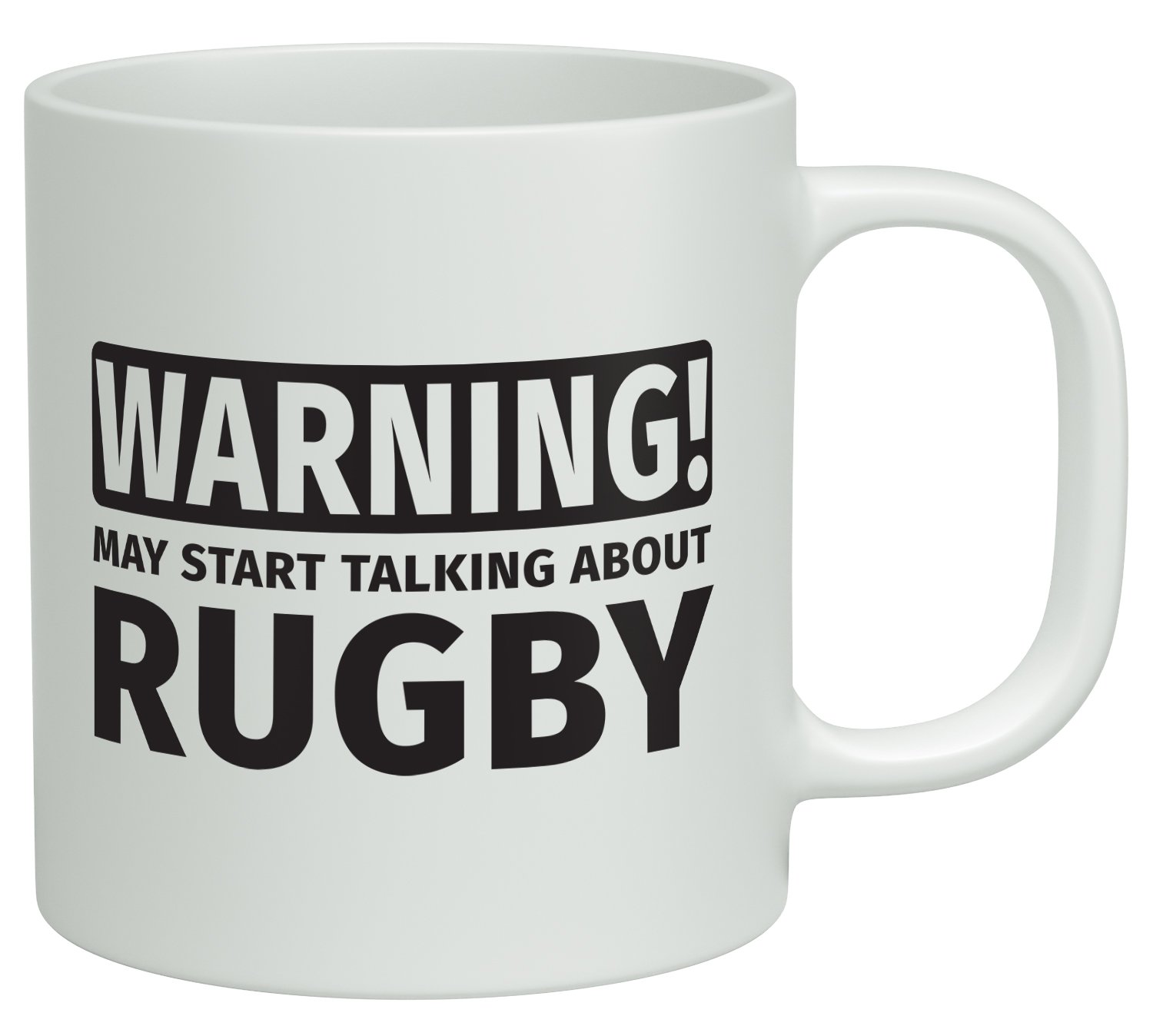 Shopagift White Warning May Start Talking About Rugby 10Oz Novelty Gift Mug Cup