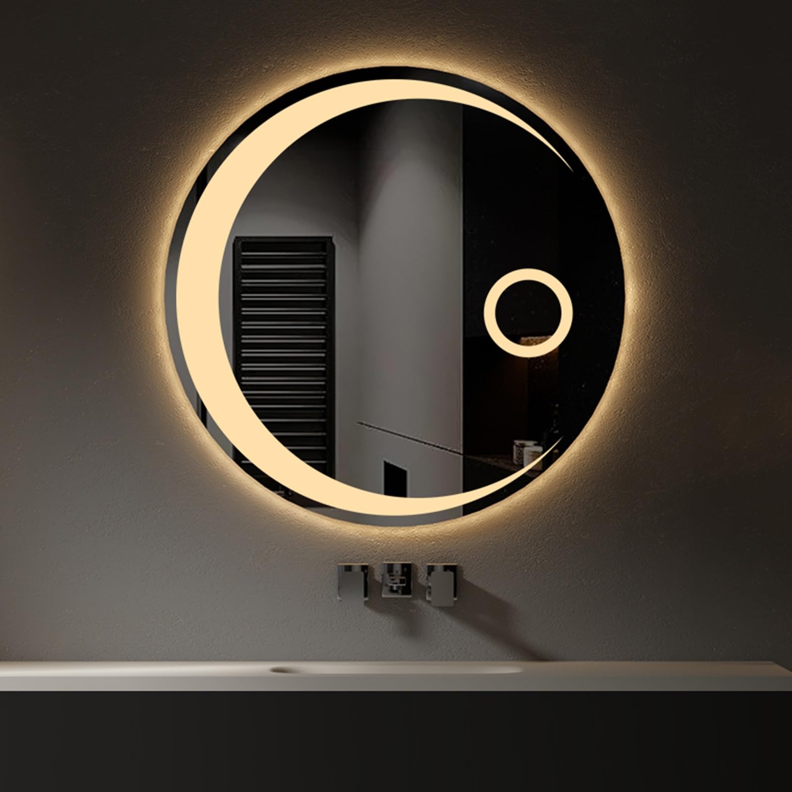 SXFSDOU LED Bathroom Mirror - Modern Frameless Wall with Switch Control, HD Explosion-Proof Illuminated Makeup for Bathroom, Living Room & Entryway