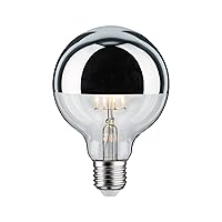 Paulmann 28673 Lampadina LED filamento G95 6,5 Watt lampadina testina a specchio argento