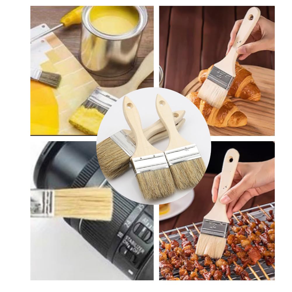 Pennelli da 10 pezzi, lunghezza 240 mm, pennello piatto, pennello per vernice, pennello a mano, pennello per la polvere con manico lungo in legno, pennello per pittura, vernice, decapaggio
