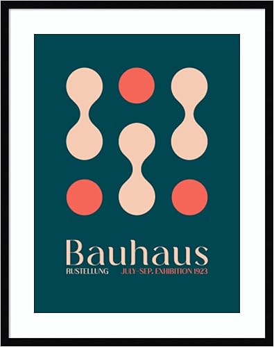 Miniatura 10 de Amanti Art Framed Wall Art Print 21x17 Bauhaus Blue Clubs by Emel Tunaboylu, Abstract Wall Art, Mid Century Modern Decor, Small Poster Painting