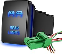 Vista 18 de Nilight Luces de punto Interruptor de botón pulsador 12V ON OFF con kit de cable conector 1.28" x 0.87" Repuesto para Toyota Sequoia Highlander