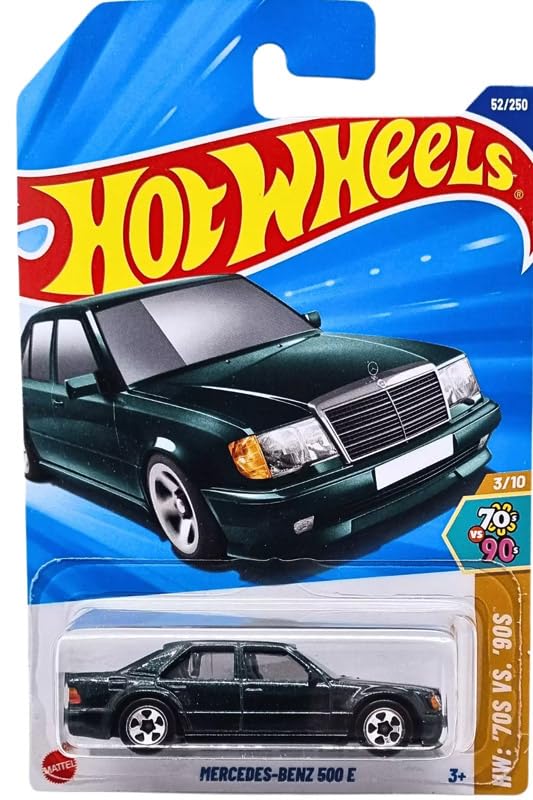 Image of Hot Wheels Mercedes Benz 500 E HW 70s vs 90s Ages 3 and Up 52 /250 (Green)