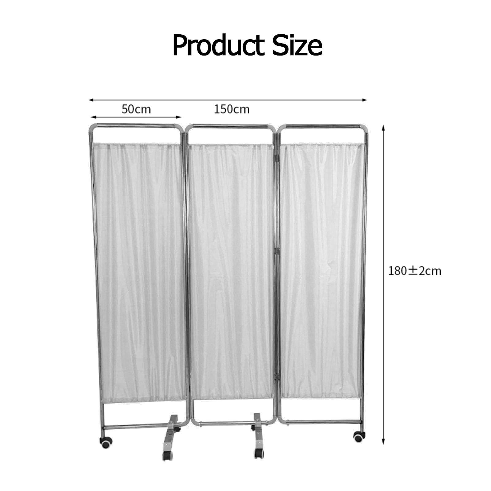 Mobile Medical Privacy Screen,6ft High Portable Bed Partition,3 4 5 6Panels Room Protective Screens with Wheels for Hospitals Beauty Salon Office (Color : White, Size : 3-Panel)