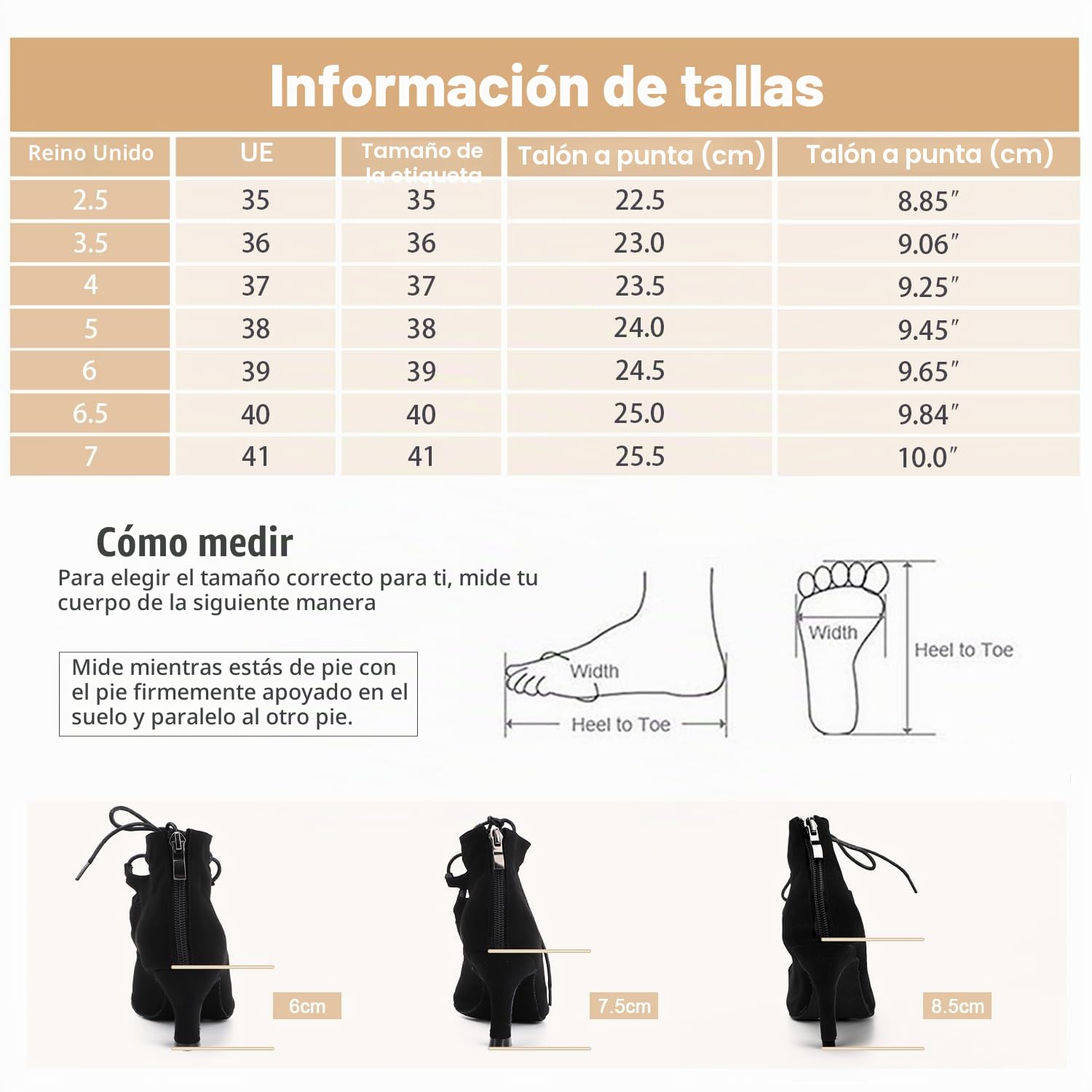 Zapatos de Baile Latino para Mujer Salsa Tango Bachata Vals Zapatos de Baile de Salón Suela Blanda 969